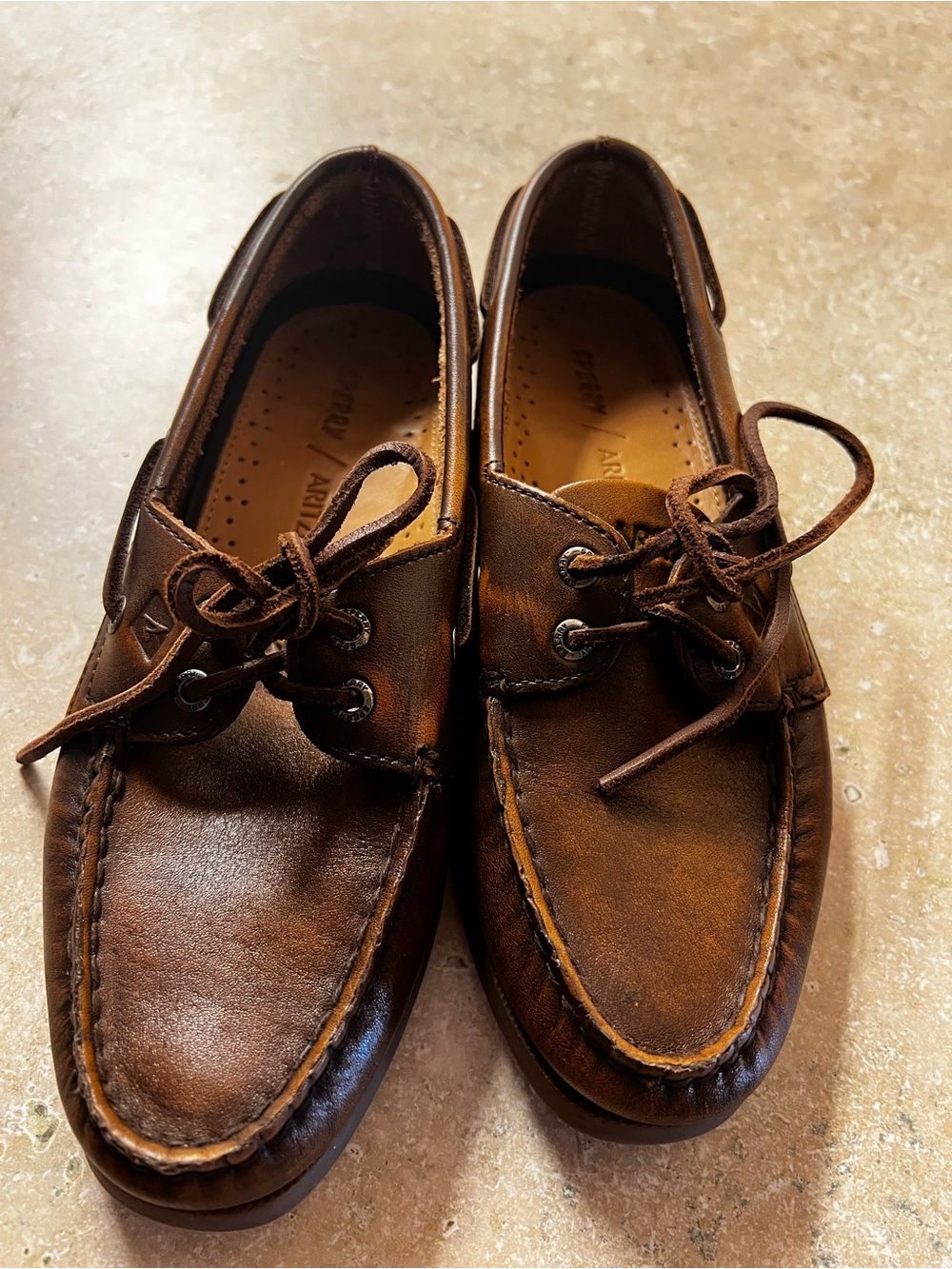 Sperry x Aritzia Brown Leather Boat Shoes original